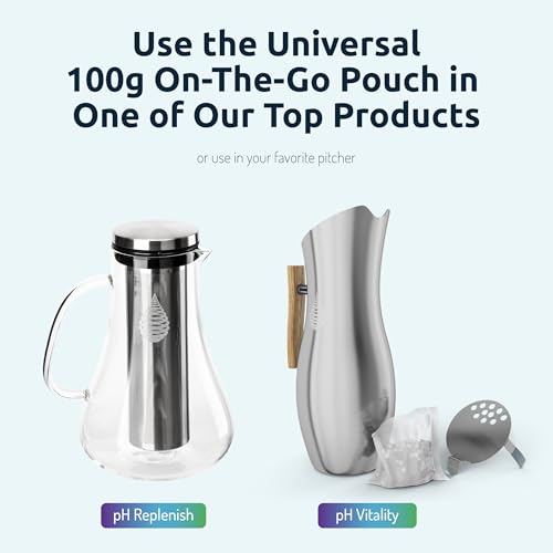 pH ON-The-GO Alkaline Water Filter Pouch- Portable Alkaline Water Filtration System for Your Bottle, Pitcher, Jug, Container - High pH Water - Long-Life 105 Gallon/400 Litre (1-Pack)