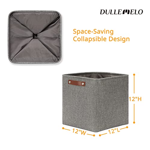 12 inch Cube Storage Bins (Grey / M-12"x 12"x12")