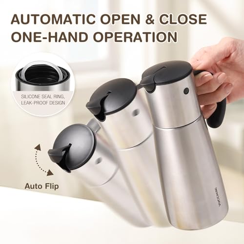Stainless Steel Olive Oil and Vinegar Dispenser (sliver 12.8 oz)
