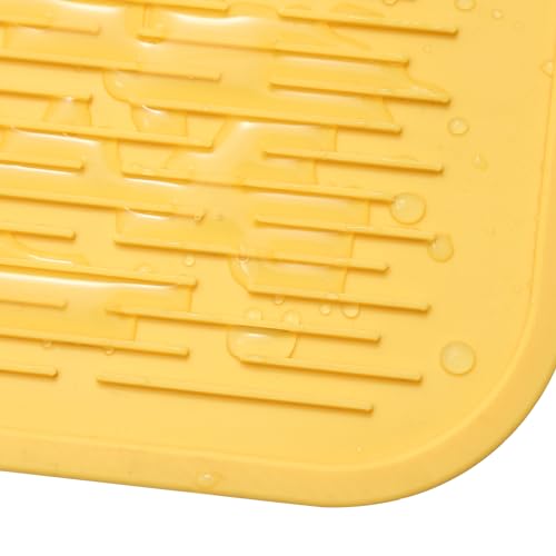 Silicone Dish Drying Mat for Multiple Usage (Yellow / 36"L x 18"W)