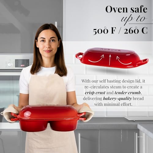 Dutch Oven For Sourdough Bread Baking (Red)