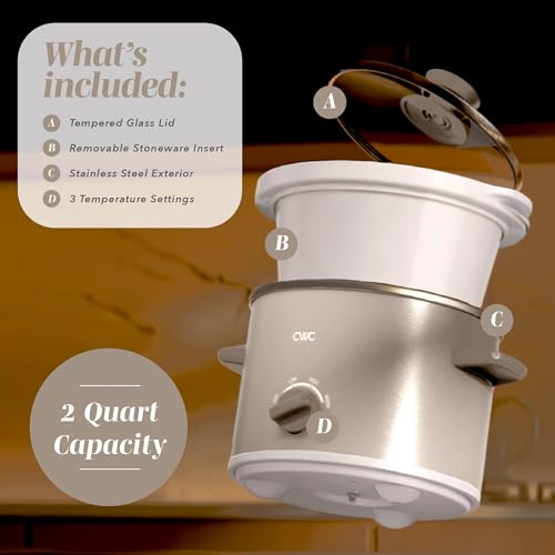 2QT Mini Electric Round Slow Cooker