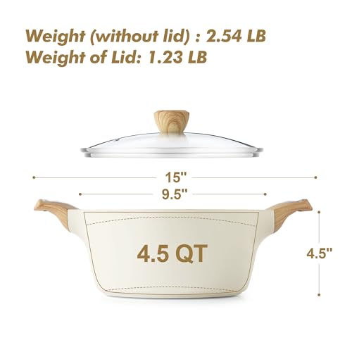 Ceramic Nonstick Pot (4.5 Quarts / Ceramic White)