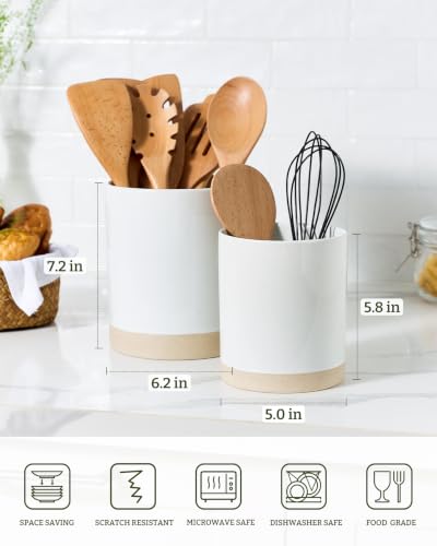 Ceramic Utensil Holder (White)