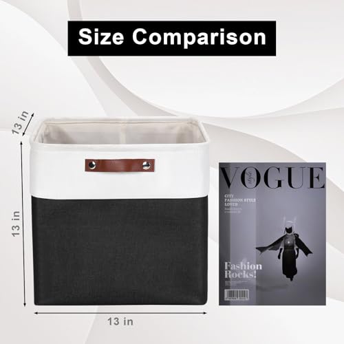 13x13 Cube Storage Bins (Black / Off-White / Cube - 13"x13"x13")