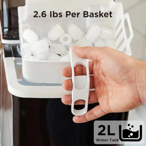 Countertop Ice Maker (Black with Ice Basket Handle / 26lbs)