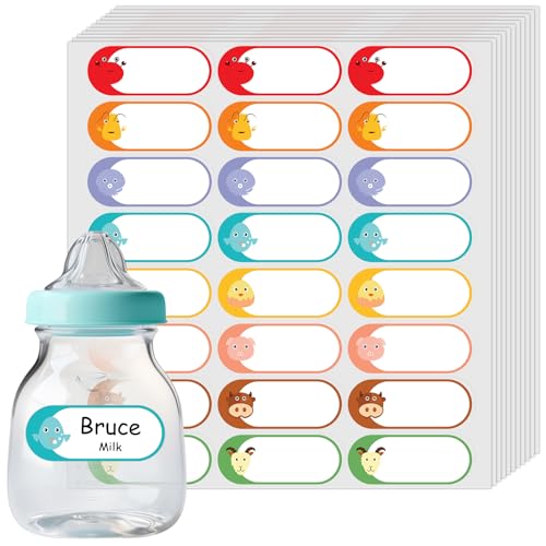 528 Pcs 1''x2.5''Milk Breast Bottle Labels (Animal-1x2.5-528pcs)
