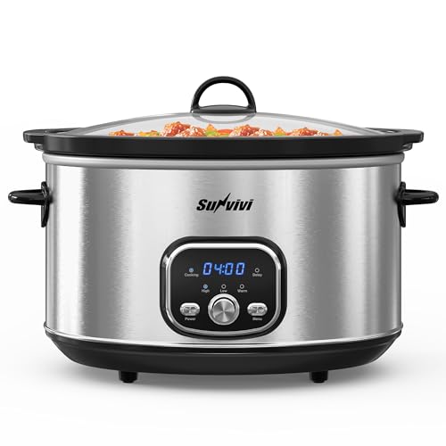 Slow cooker Pot 8.5 QT Programmable Stainless Steel Color (8.5 Quarts / Silver)