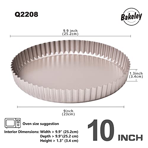 10 Inch Round Tart Pan with Loose Removable Bottom (10" Round (Champagne Gold))