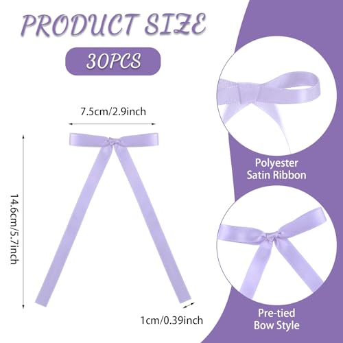 30 Pack Light Purple Bow Cake Toppers (Purple)