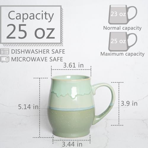 Extra Large Ceramic Coffee Mug (Green)
