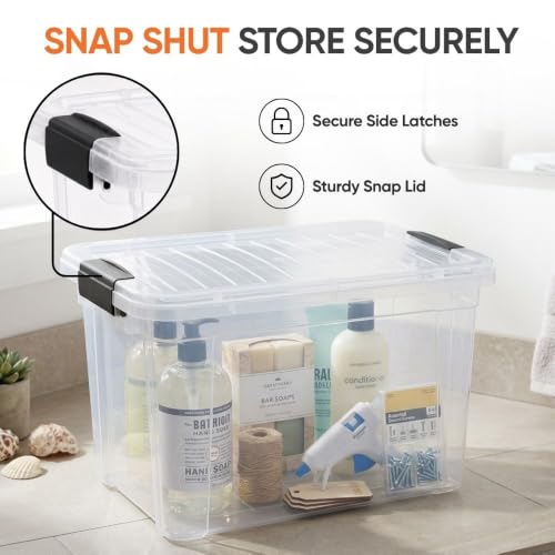 8.7 Quart Clear Plastic Storage Boxes with Lids (8.7 Quarts)