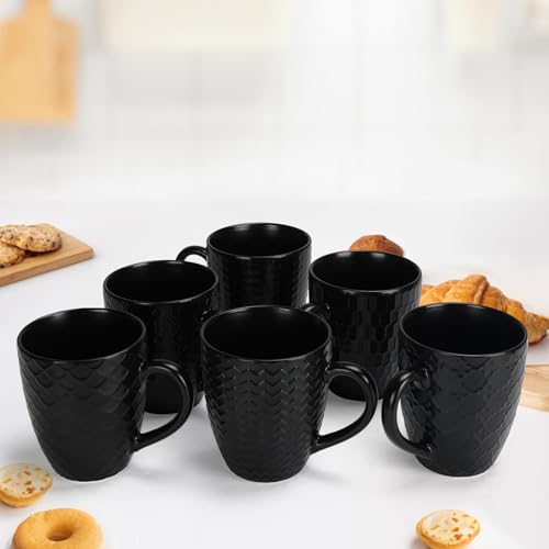 16 OZ Black Coffee Mugs Set of 6 (16 OZ / Black Coffee Mugs)