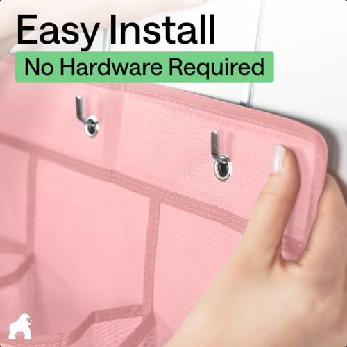 Over the Door Shoe Organizer (Light Pink / 24 Pockets/4 Hooks)