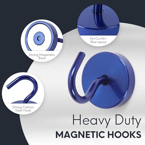 Magnetic Hooks Large Opening (Navyblue / 80lb Magnetic Hooks)