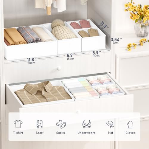 Drawer Organizer Clothes Storage (White / 28 Pack)