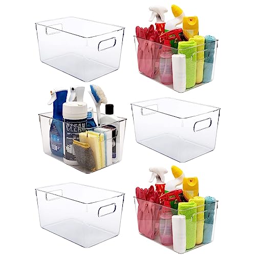 Clear Plastic Storage Bins (11 X 7.5 X 6)