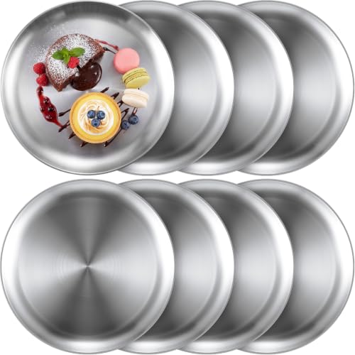 8 Pieces Matte Silver Pizza Pans 5.5 Inch Bakeware (8 Count)
