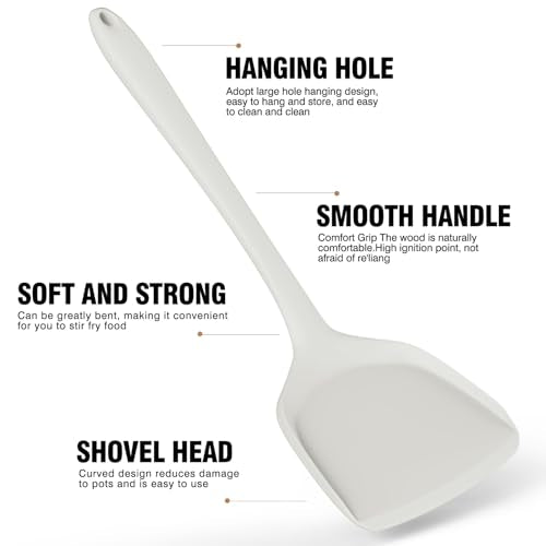 Silicone Cooking Utensils Set (Cream White)