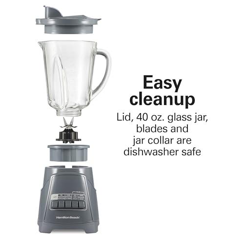 Power Elite Blender For Smoothies With Wave Action System (Gray / 40 Oz. Glass Jar (Pack of 1))