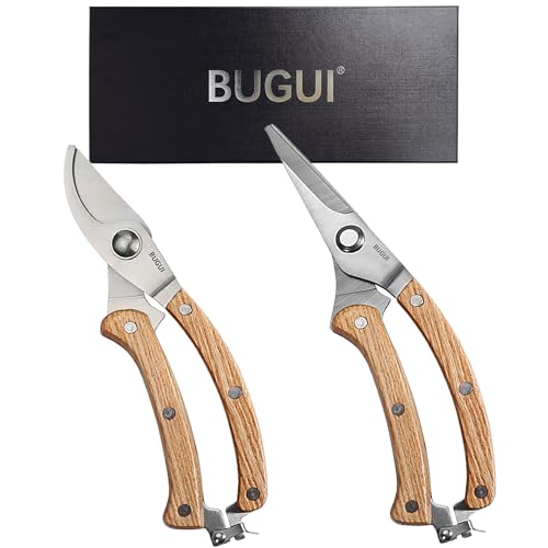 8” Wood Handle Garden Scissors (8"WoodHandleShearsSet(E023))