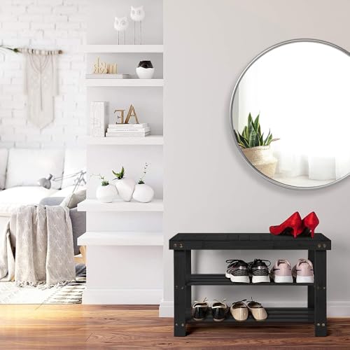 Bamboo Shoe Rack (Black)