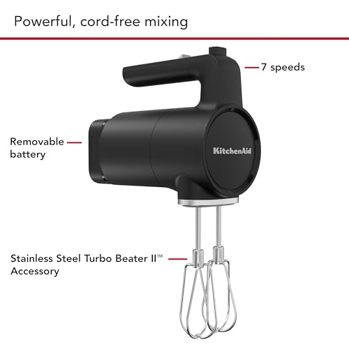 Go Cordless Hand Mixer (Matte Black / 7 Speed)