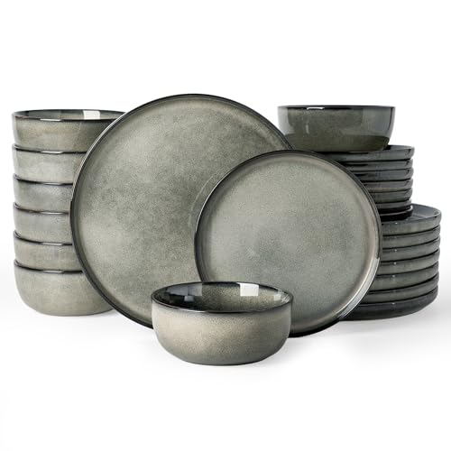 Milkyway 24 Piece Stoneware Dinnerware Set (Greenish Brown / Service for 8 (Standard Dinner Set))