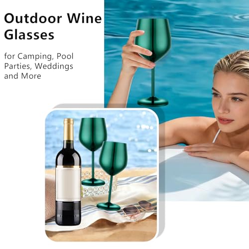 Unbreakable Stainless Steel Wine Glasses Set of 4 (4 Count)