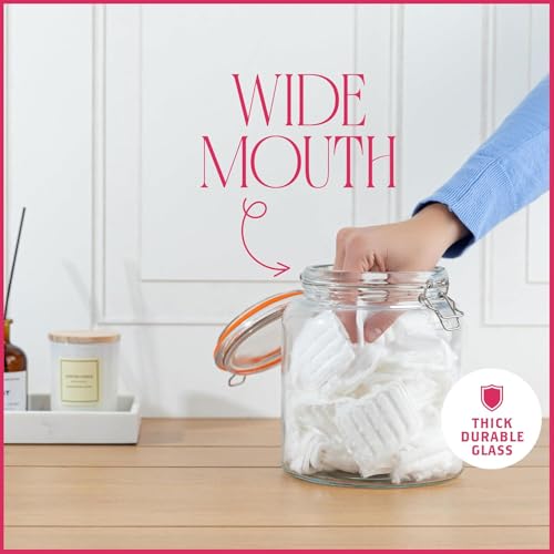 Half Gallon Glass Large Mason Jars with Airtight Lid (1/2 Gallon)