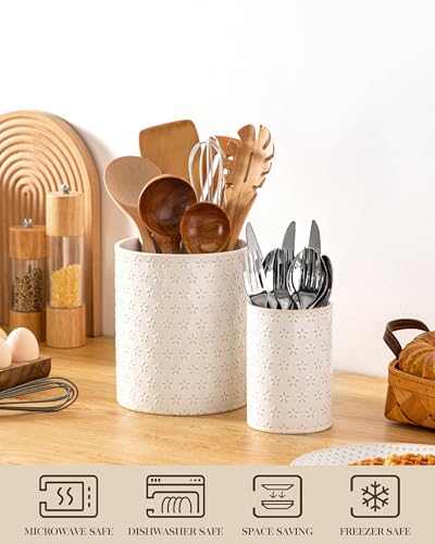 LYDIA Ceramic Utensil Holders (Five-Leaf Grass)