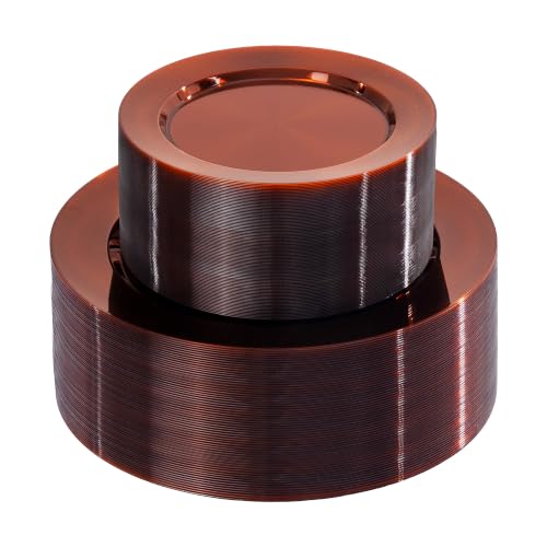 102 Pcs Amber Plastic Plates (102 Pieces / Clear Brown)