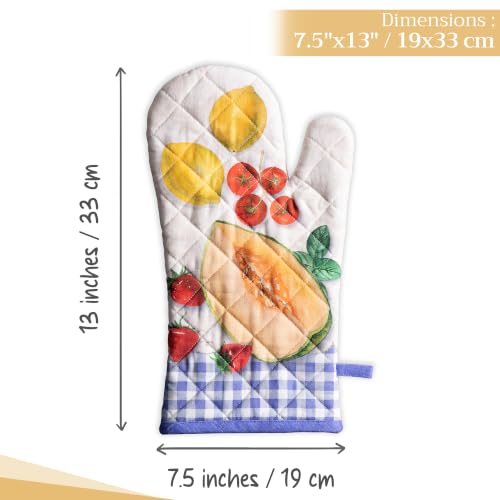 Maison d'Hermine Oven Gloves 100% Cotton Oven Mitt (078 - Gourmand / 7.5" x 13" (Oven Mitt))