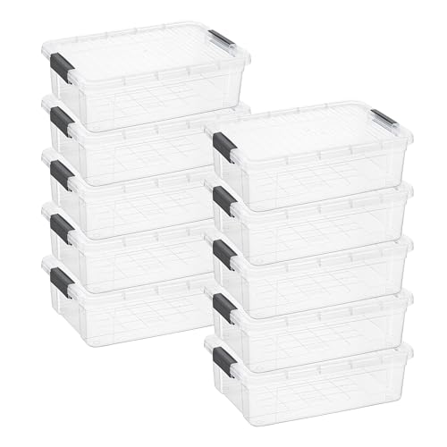 13.7 Quart Clear Plastic Storage Bin with Lid (13.7 Quart)