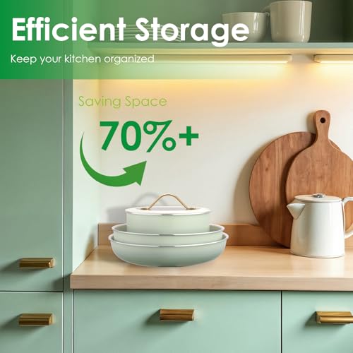 20pcs Ceramic Cookware Set Nonstick (Green / 20 Piece Set)
