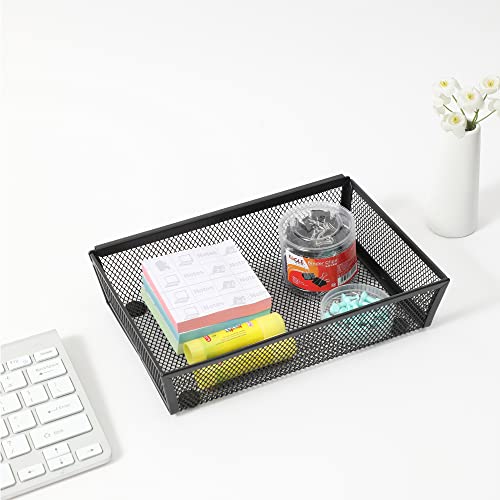 Mesh Tray Kitchen Drawer Utensil Cutlery Tray Office Supplies with Inter (4 Count)