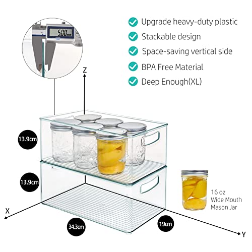 8 PACK Stackable Pantry Organizer Bins (8 Count)