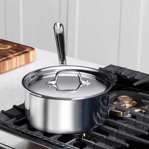 D3 Stainless Steel 2 Qt Saucepan with Lid (2 Quarts)