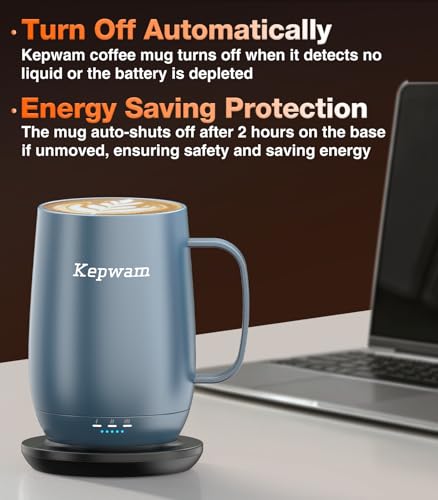 Heated Coffee Mug T2 (Steel Blue / 20oz)