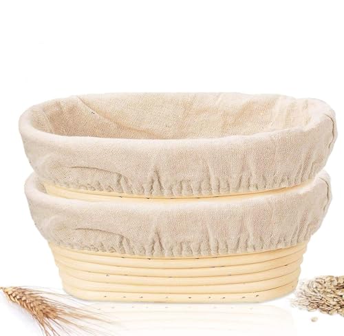 Banneton Bread Proofing Basket 2 Pack 10 In Oval Sourdough Proofing Basket