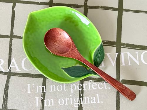 Ceramic Spoon Rest for Stove Top & Kitchen Counter Spoon Holder for Stove & Cooking Spoon Holder for Ladle Cute Coffee Spoon Rest Utensil Rest Spatula Rest (Green)