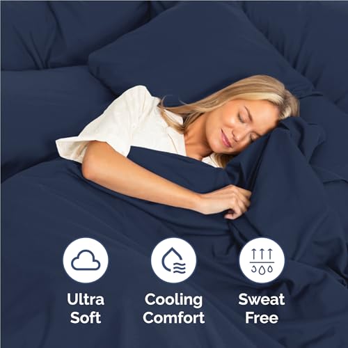 Full Size 4 Piece Sheet Set (18 - Navy Blue / Full)