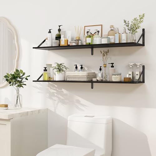 Black Deep Floating Shelves for Wall