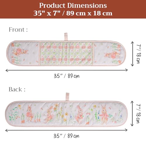 Double Oven Mitts 100% Cotton Double Oven Glove (013 - Bunny Party / 7" x 35" (Double Oven Mitt))