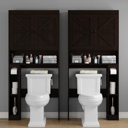 32.3''W Over The Toilet Storage Cabinet with Barn Doors (Espresso / Barn Doors Over Toilet Cabinet)