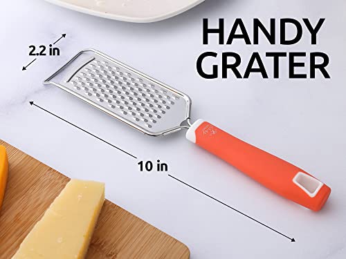 Professional Cheese Grater Stainless Steel (1 Pack / Orange)