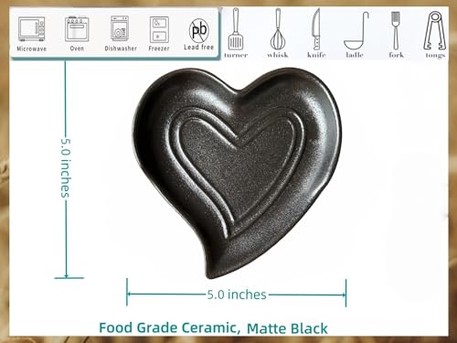 Ceramic Spoon Rest for Stove Top (Matte Black)