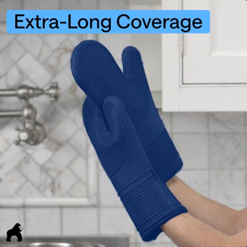 Silicone Oven Mitts (Blue / 14.5" Oven Mitts)