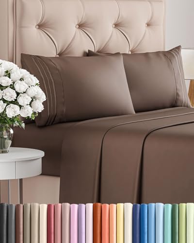 King Size 4 Piece Sheet Set (09 - Brown / King)