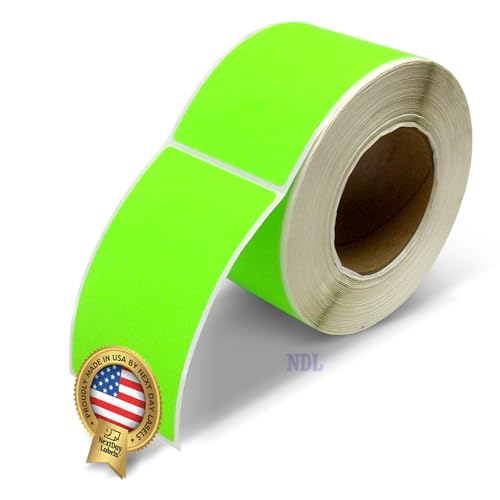 500 Rectangle Stickers (Fluorescent Green)